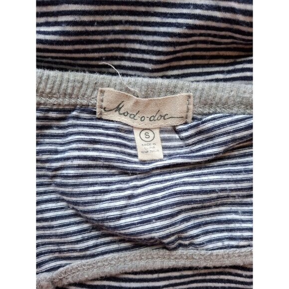 Mod O Doc Tunic Dress Small Blue Striped Keyhole Back Asymmetrical Nautical - Picture 3 of 6